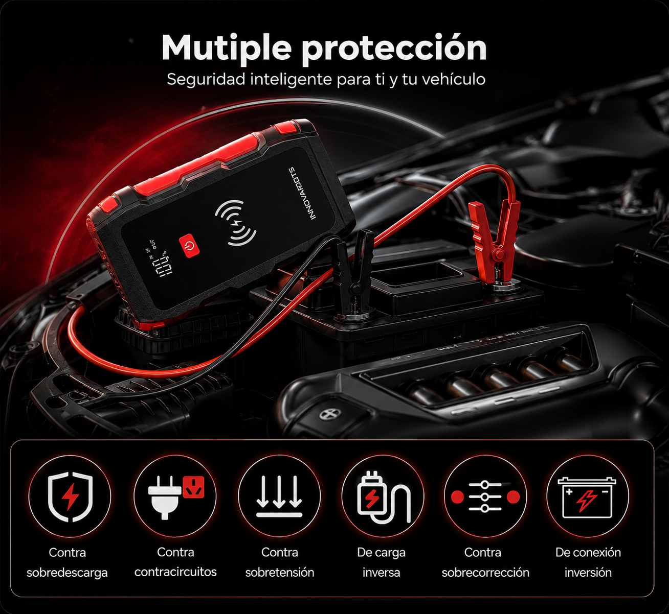 Protección múltiple — instalación con cables